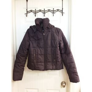 Sugarfly Jacket, Junior Girls Size Large Puffer, Hooded, Purple, EUC